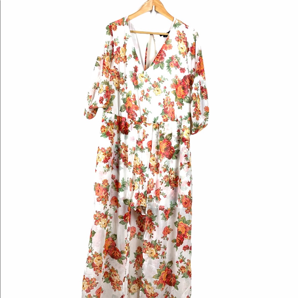 Floral Print Romper Dress